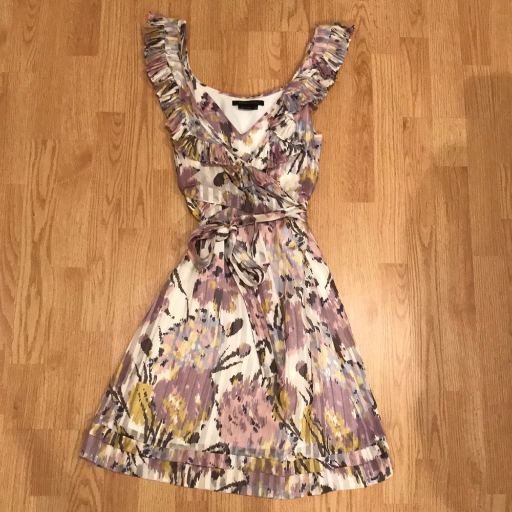 BCBG sz XXS Spring Summer Silk Floral Dress